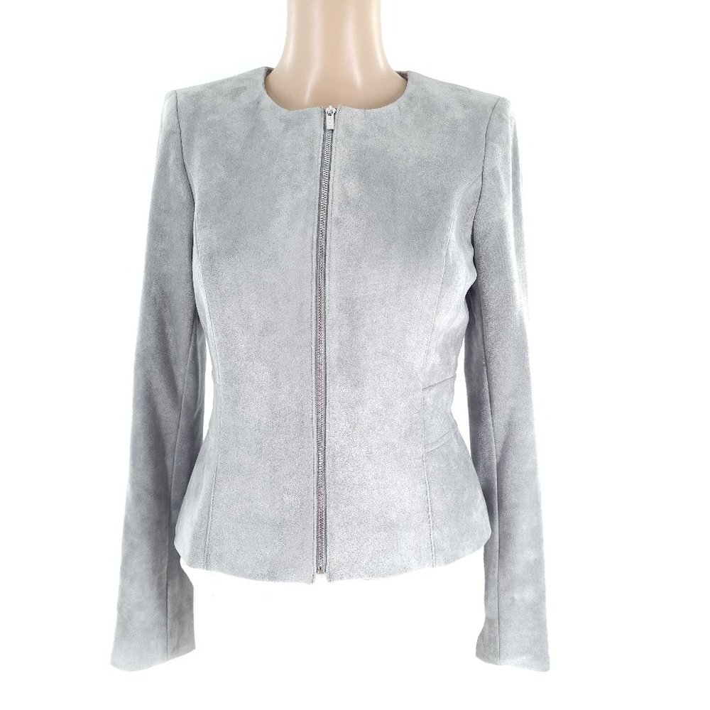 Calvin Klein Women Jacket Full Zip Long Sleeves Color Gray Size 4P
